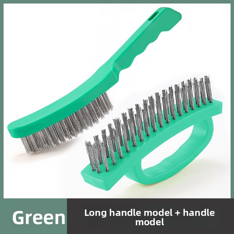 Wire Stainless Steel Copper-Plated Rust Removal Gap Plastic BBQ Cleaning Brush_voghion.com