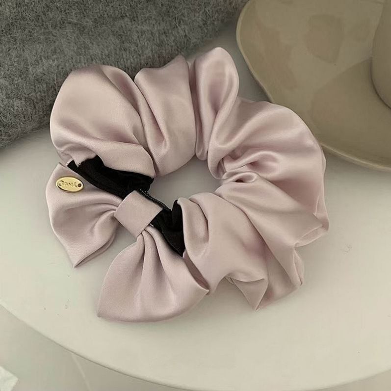 Piccolo fiocco ~ Fascia per intestino crasso in raso di alta qualità, accessorio da donna, semplice ed elegante, corda per capelli con pallina francese_voghion.com