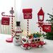 NUCHI Decorative Iron Mailbox - Sleigh Snowman Hotel Front Desk Ornament_voghion.com