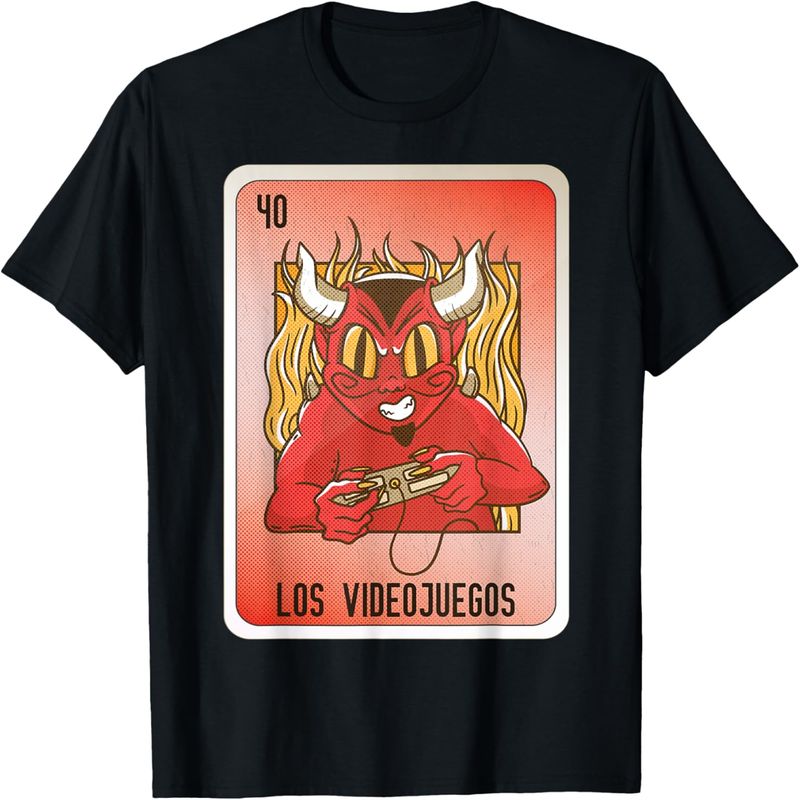 Μπλουζάκι με κάρτες Los Videojuegos Mexican Slang Chicano Bingo._voghion.com