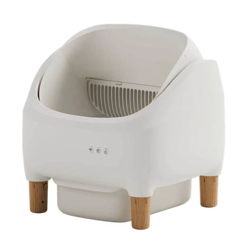 APP Fully Automatic Smart Litter Box Large Semi-Enclosed Drawer No Scooping Required Splash-Proof Cat Toilet_voghion.com