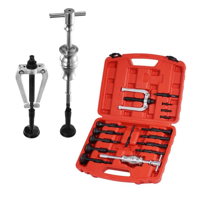 Blind Hole Bearing Puller Set, 16-in-1 Inner Bearing Race And Seal Extractor Kit, Slide Hammer Pilot Insert Inner Internal Bearing Removal Tool Set_voghion.com