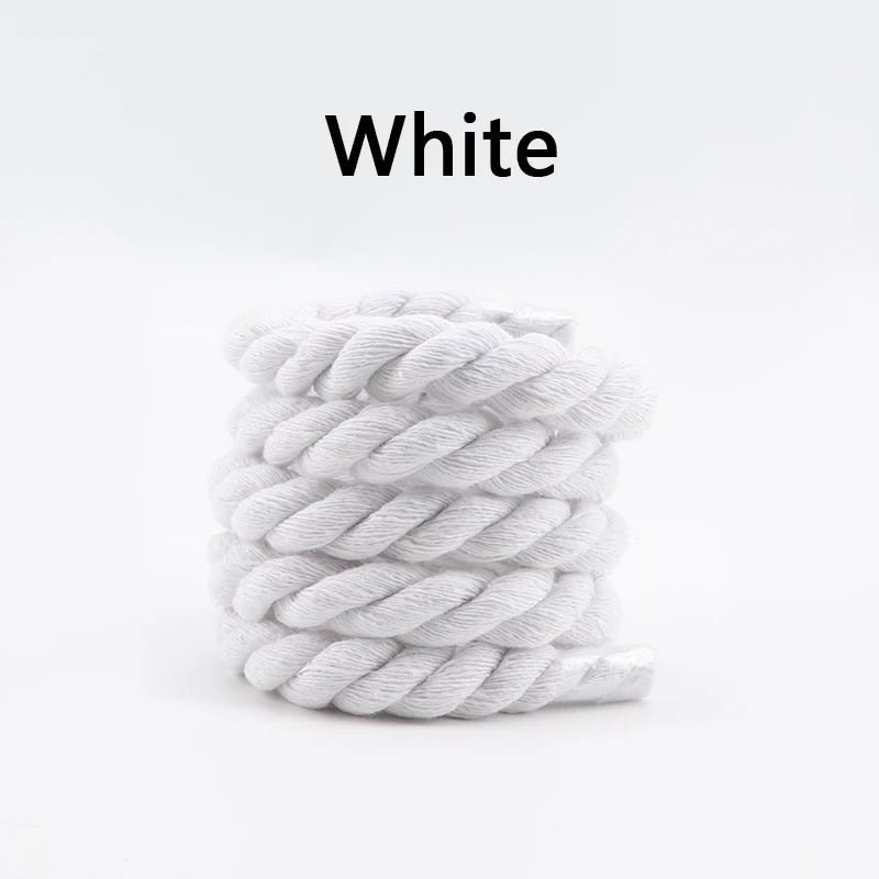 Cadarços redondos de qualidade, coloridos, 1cm de algodão mais grosso, cadarços para tênis, moda masculina e feminina, acessórios para cadarços_voghion.com