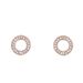Rose Gold & Silver Eternal Halo Stud Earrings, Double Hoop Circle Earrings For Valentine's Day, Minimalist Jewelry For Women_voghion.com