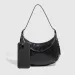 Soft Leather Metallic Shoulder Pin Buckle Motorcycle Dumpling Zipper Handbag Commuter Underarm Women's Bag_voghion.com
