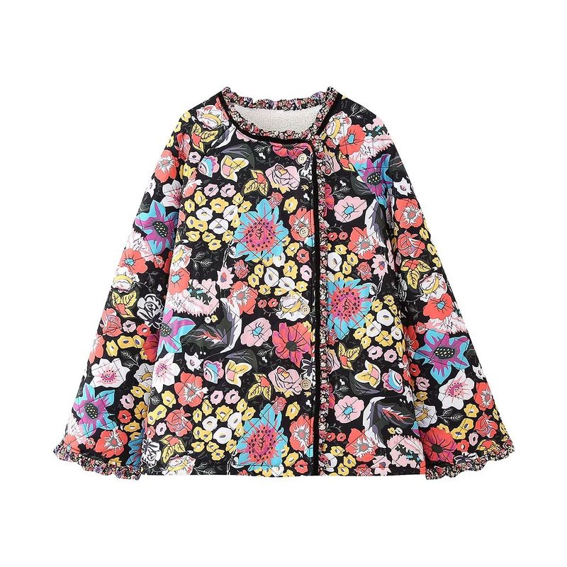 Damenbekleidung, gesteppte Baumwollmäntel aus Lammwolle, Baumwollmäntel mit Blumenmuster für Damen_voghion.com