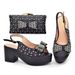 Set di borse e scarpe da donna, sandali con tacco grosso, punta rotonda, decorati con fiocco italiano, con pochette da sera in tinta_voghion.com