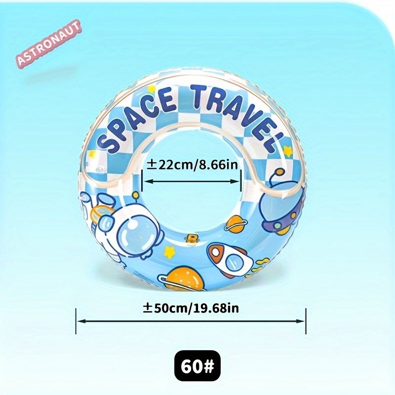 Kids Cute Swimming Ring With Cartoon Astronaut Pattern, Inflatable Swimming Ring For Boys Girls Children_voghion.com