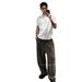 Lao Qianfeng "Commuter Drape, Anti-wrinkle Fabric" Single-pleated White Casual Pants Men's Loose Wide-leg Trousers_voghion.com