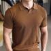 Herrenbekleidung Sommer Revers Kurzarmpullover Herren Polokragen Leichtes Business Slim Casual Cooles Einfarbiges Hemd_voghion.com
