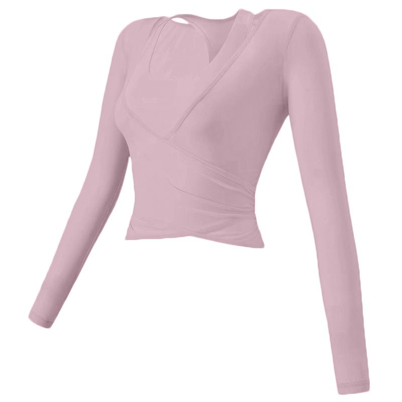 LazyZoom High-End-Yoga-Top für Damen mit Brustpolstern, langärmliges zweiteiliges Sport-Set, neuer Stil für Frühling/Sommer_voghion.com