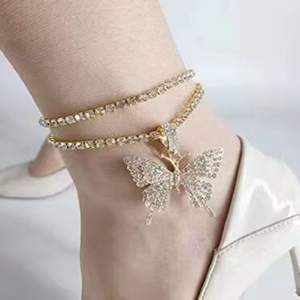 Braccialetto minimalista ed elegante alla moda con grande catena a farfalla a doppio strato, accessorio unico e versatile_voghion.com