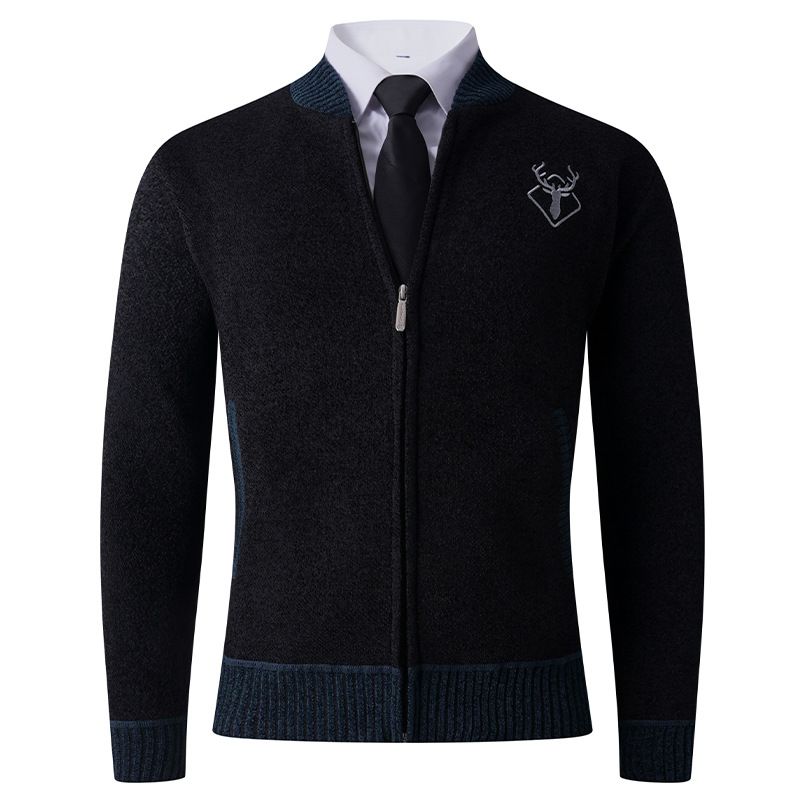 Men's Winter Sherpa-Lined Fleece Jacket With Faux Fur Collar, Warm & Stylish Outerwear For Casual Wear (Black, Khaki, Gray, Dark Green)_voghion.com