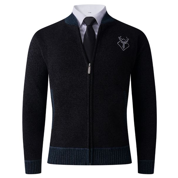 Men's Winter Sherpa-Lined Fleece Jacket With Faux Fur Collar, Warm & Stylish Outerwear For Casual Wear (Black, Khaki, Gray, Dark Green)_voghion.com