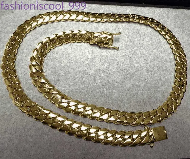 Gioielli di design Classico 14K Oro Miami Uomo Catena cubana Anello Collana Stile moda Natale Capodanno Regalo_voghion.com