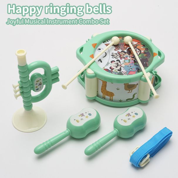 Nova otroška bobnasta sestavljanka, zgodnje izobraževanje, dvostranski tolkalni boben, 1-3 leta, dojenček in deklica, glasbilo, glasbena igrača_voghion.com