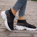 Scarpe singole sportive casual con fondo spesso traspirante Flyknit 2023 di grandi dimensioni per le donne_voghion.com