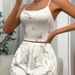 Ensemble de lingerie en dentelle de rêve pour femme - Pyjama deux pièces à bretelles (imprimé floral, S/M/L/XL)_voghion.com