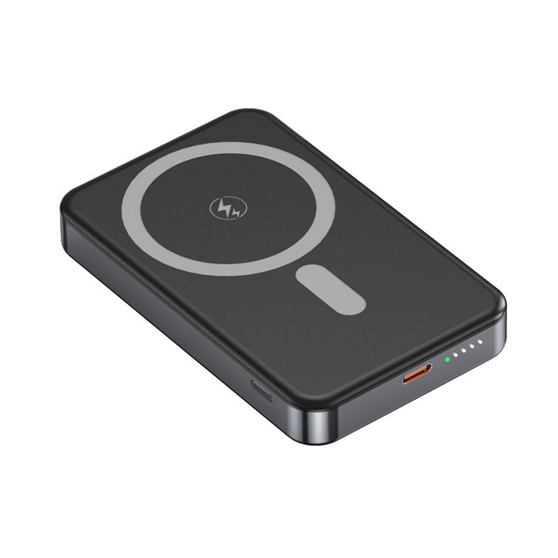 Power Bank magnetico wireless da 10000 mAh con compatibilità - Caricabatterie portatile ultra sottile in lega di alluminio per iPhone, ricarica wireless da 15 W e rapida da 22,5 W_voghion.com