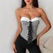 Gingham Korsett-Bustier-Top – Trägerloses, süßes und würziges Schnür-Unterhemd für Damen, S/M/L_voghion.com