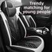 Modes sporta automašīnas spilvens, četri gadalaiki, universāls, pilnībā apkārtējs, augstas klases ādas sēdekļa pārvalks, melnbalts, spilvenveida, viegls, grezns sēdekļa pārvalks_voghion.com