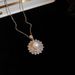 Round Zircon Artificial Pearl Pendant Necklace For Female Niche, Simple, Luxurious, Collarbone Chain, Fashionable And_voghion.com