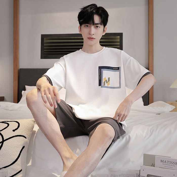 2024 Intrnt clbrity summr nw pajamas round nck mn's short slvd shorts casual hom suit st can b worn_voghion.com