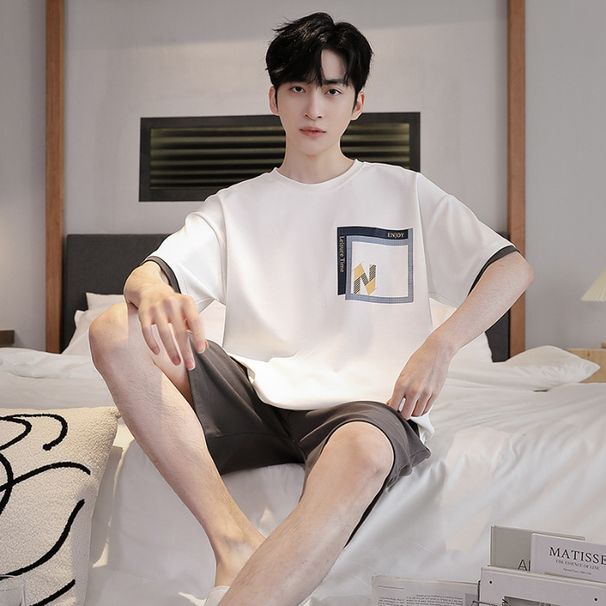 2024 Intrnt clbrity summr nw pajamas round nck mn's short slvd shorts casual hom suit st can b worn_voghion.com