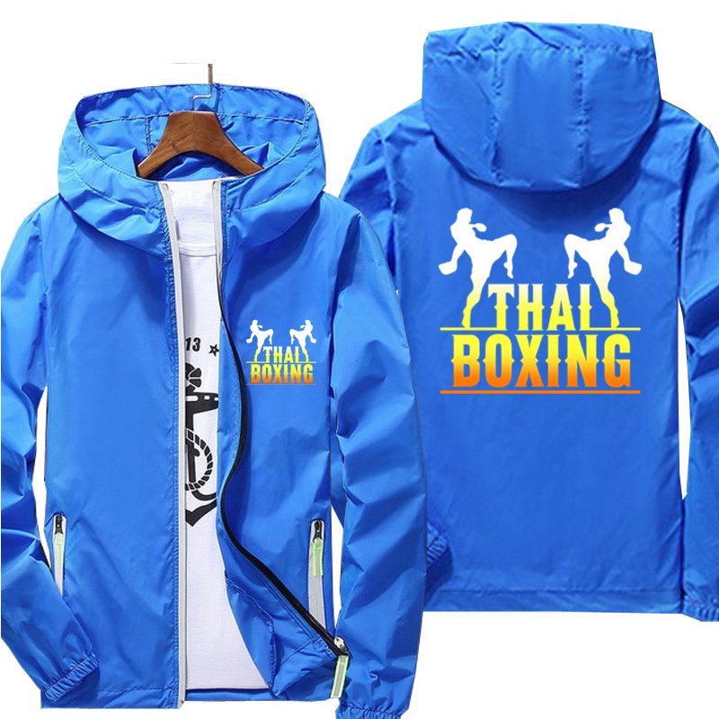 Vestes de boxe Muay Thai pour hommes, à capuche, fines et réfléchissantes, protection solaire, coupe-vent, manteaux de plage Ultra légers, grande taille 7XL_voghion.com
