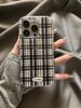 Coque premium à motif écossais noir et blanc pour iPhone 15/16, 13, 14 Pro Max, coque souple, design simple_voghion.com