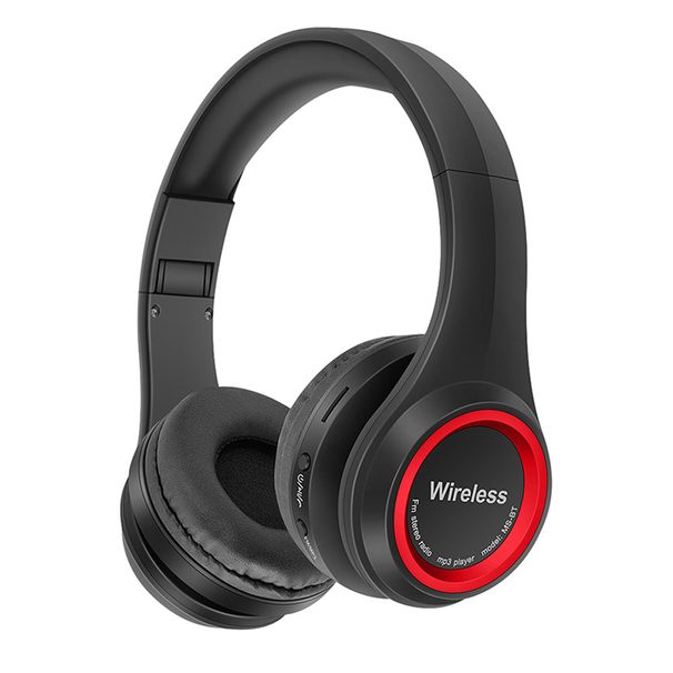 Nytt trådlöst headset stereo presenthuvud monterat Bluetooth-headset FM-kort hopfällbart sport_voghion.com
