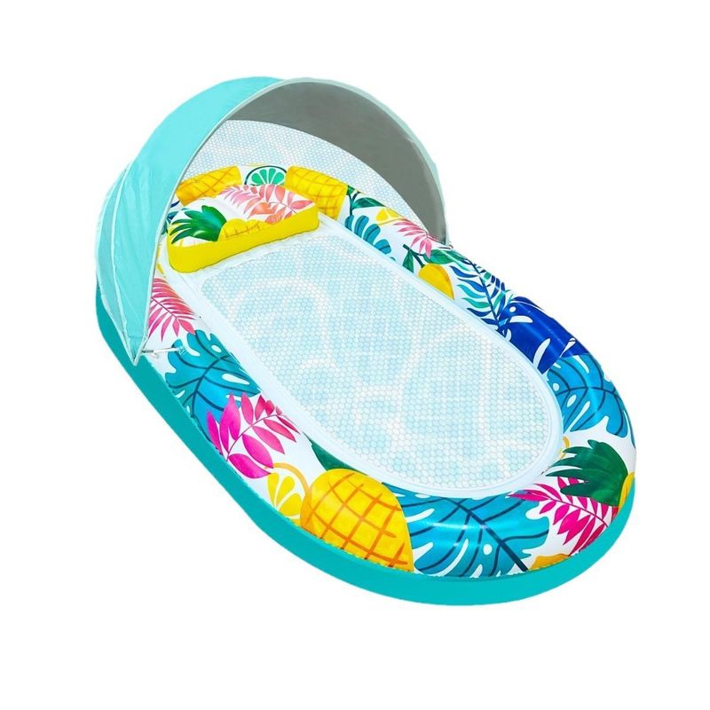 Inflatable Water Sunshade Oval Floating Mesh Floating Row Swimming Pool Lounge Chair Sunscreen Cover Floating Boat U Shaped Floating Bed_voghion.com