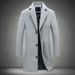Men’s Slim-Fit Wool-Blend Trench Coat, Long-Length Casual Overcoat With Multi-Pocket Design, Lightweight Polyester-Cotton Blend,_voghion.com