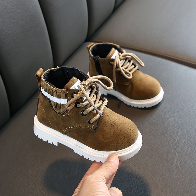 Boys' Martin plush cotton shoes, snow Korean version, fashionable children's leather boots, girls' shoes_voghion.com