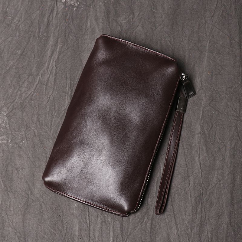 Borsa a mano da uomo, borsa da polso, borsa a mano in vera pelle da uomo, portafoglio lungo in morbida pelle da donna, borsa per cellulare in pelle di vacchetta alla moda e semplice_voghion.com