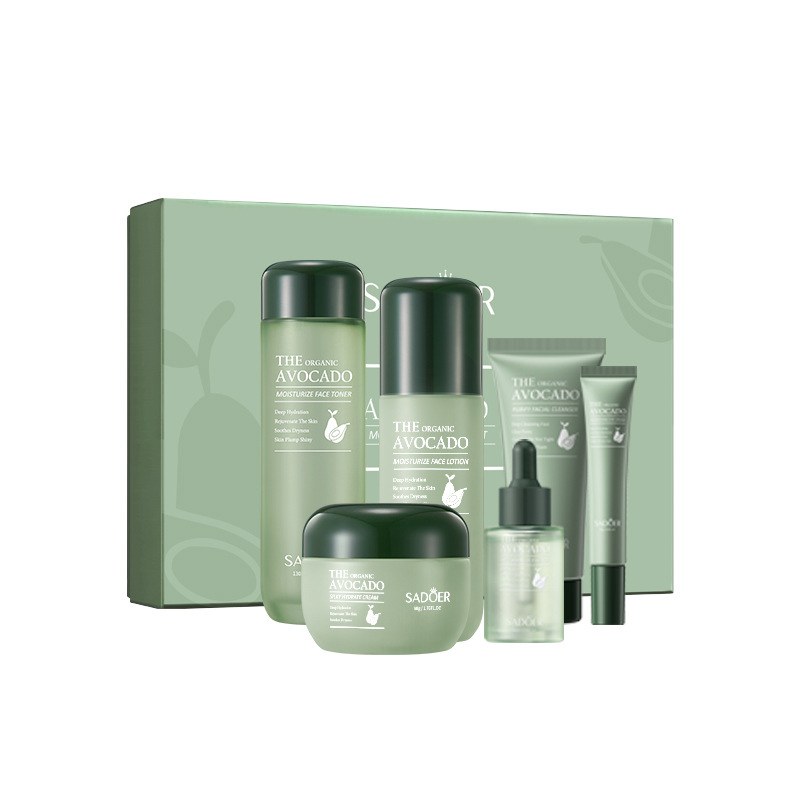 24 hot Product Avocado Skincare SADOER Cleaning, Hydrating, and Moisturizing Six Piece Set_voghion.com