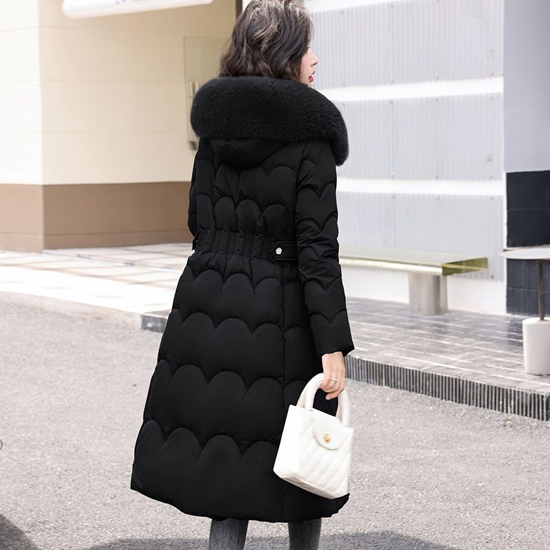 Women's Clothing New winter women's extended knee length cotton jacket Korean style hooded jacket thick warm cotton jacket windproof loose versatile_voghion.com
