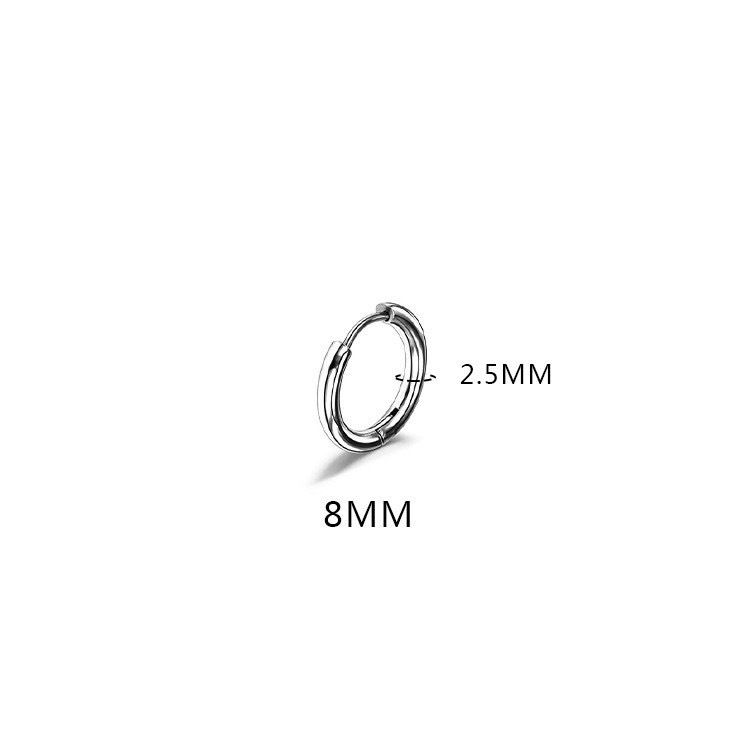 2.5mm Thick Titanium Steel Round Wire Plain New Cross-Border European And American Trendy Unisex Personality Earrings_voghion.com