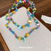 Collana con catena per clavicola in stile bohémien, con strati di vetro colorato irregolare, temperamento dolce e fresco, per le donne_voghion.com