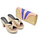 Spliced color high-heeled sandals and bag set banquet party design_voghion.com