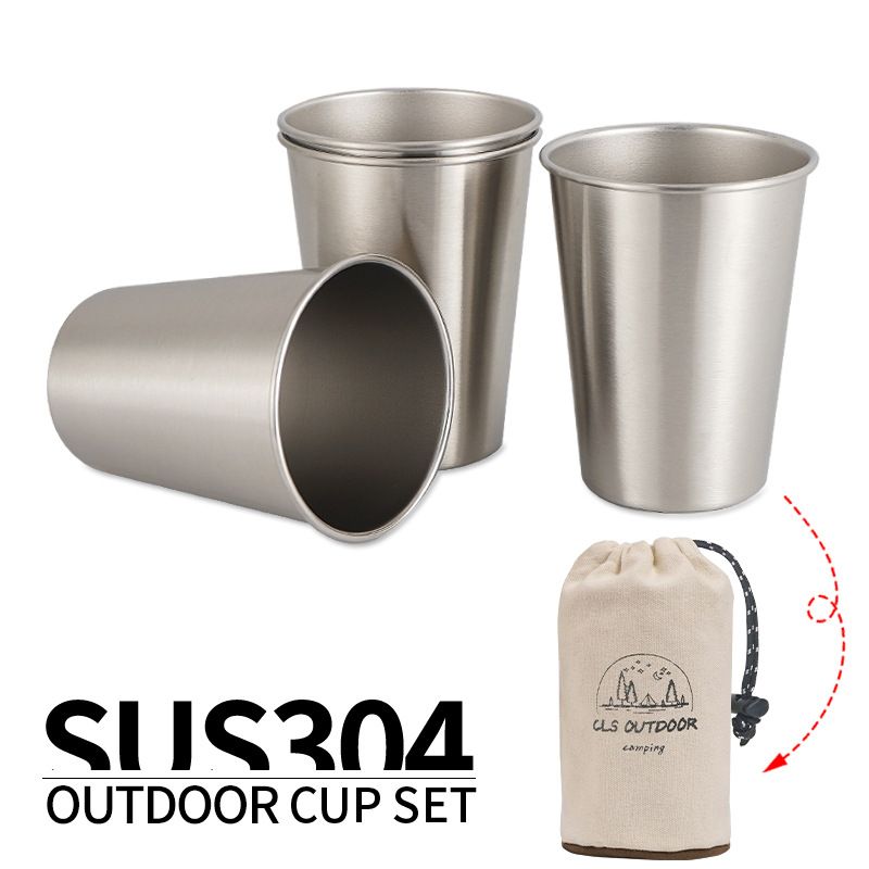 Set di tazze da campeggio - 6 pezzi in acciaio inox per birra e liquori. Resistenti e antiruggine. Portatili per picnic all'aperto, escursioni e uso in bar a casa._voghion.com
