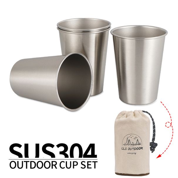 Set di tazze da campeggio - 6 pezzi in acciaio inox per birra e liquori. Resistenti e antiruggine. Portatili per picnic all'aperto, escursioni e uso in bar a casa._voghion.com