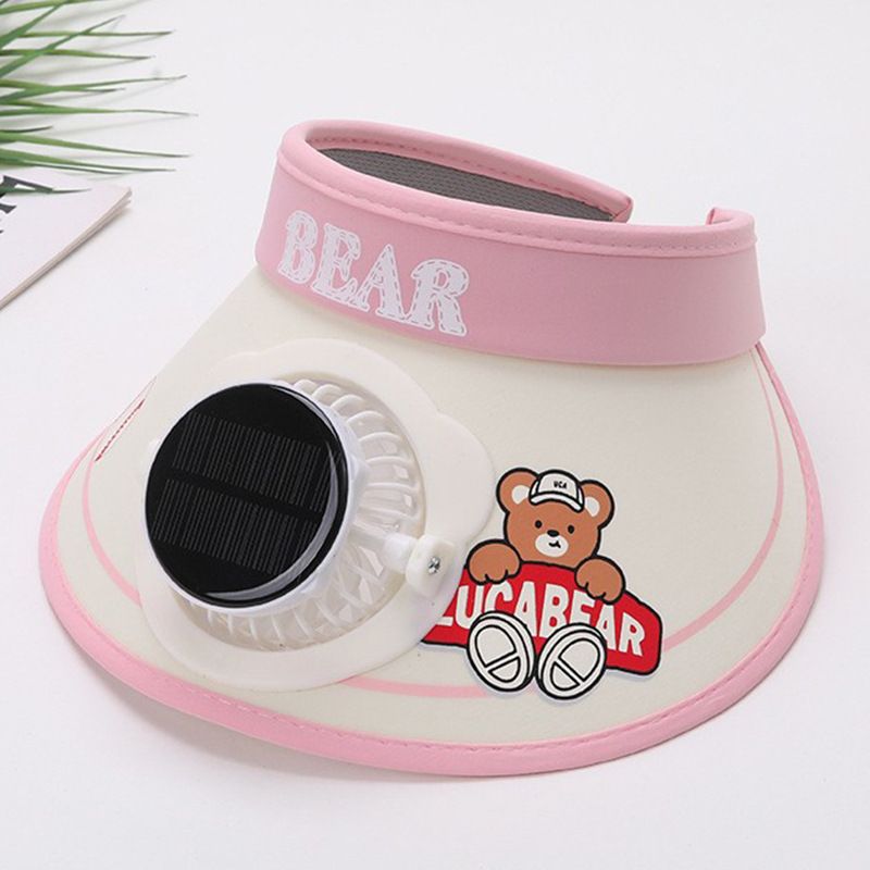 Ventilatore solare estivo per uomo, donna e bambino, cappello con protezione UV e parasole per esterni, con tesa larga e parte superiore aperta._voghion.com