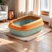 First-Class Box Semi-Enclosed Extra Large Splash-Proof Toilet Litter Tray New Supplies Cat Cabin_voghion.com