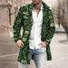 Men's Coat - New Fall/Winter Style Woolen Stand Collar Mid-Length Printed Casual Coat_voghion.com