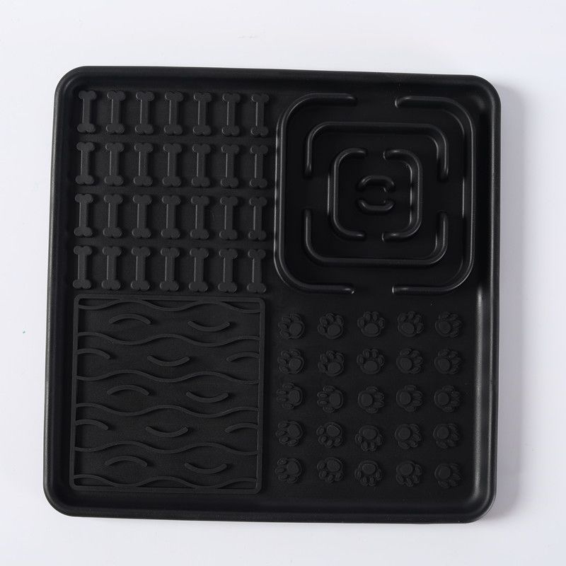 Gamelle anti-glouton en silicone pour chien et chat, tapis d'alimentation, puzzle distributeur de nourriture caché, jouet à lécher pour chaton_voghion.com