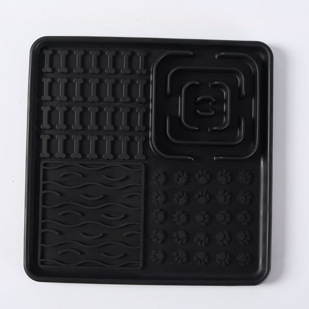 Gamelle anti-glouton en silicone pour chien et chat, tapis d'alimentation, puzzle distributeur de nourriture caché, jouet à lécher pour chaton_voghion.com