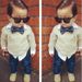 Kids’ Clothing Spring And Autumn New Infant Boy Bow Tie Top Denim Trousers Gentleman Suit Two Piece Suit_voghion.com