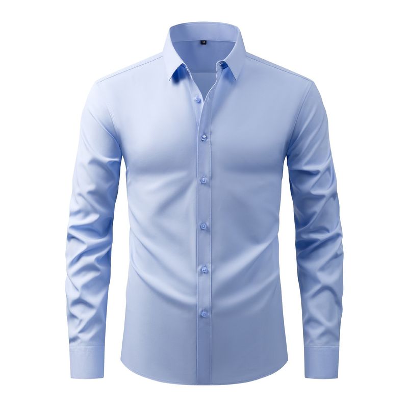 Men’s Clothing Men's Shirt Free Ironing Anti Wrinkle Simple Business Thin Shirt_voghion.com