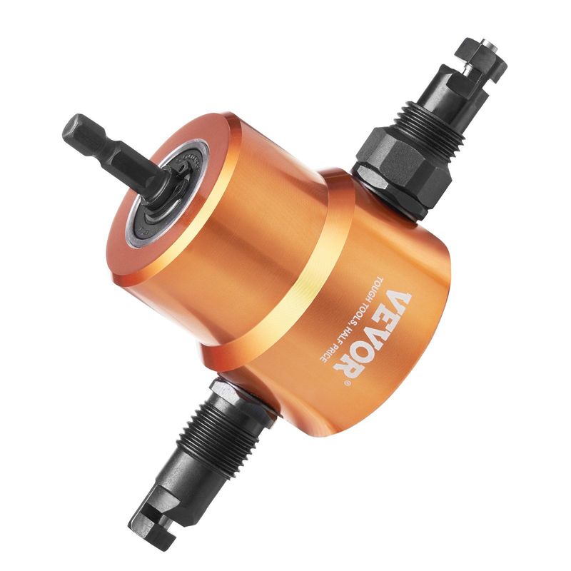 VEVOR Double Head Sheet Metal Nibbler Cutter, 360 Degree Metal Nibbler Drill Attachment With Extra Punch And Die, Cutting Hole Accessory And Step Drill Bit, For Straight Curve And Circle Cutting_voghion.com